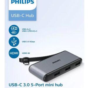 PHILIPS DLK5528C 5 Port USB C Hub