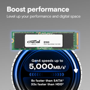 CRUCIAL E100 480GB M.2 NVMe SSD