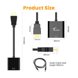 Techie HDMI to VGA Converter with Audio